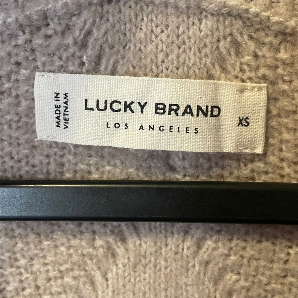 Lucky Brand Elegant Beige Cable Knit Cardigan Size XS - Picture 2 of 5
